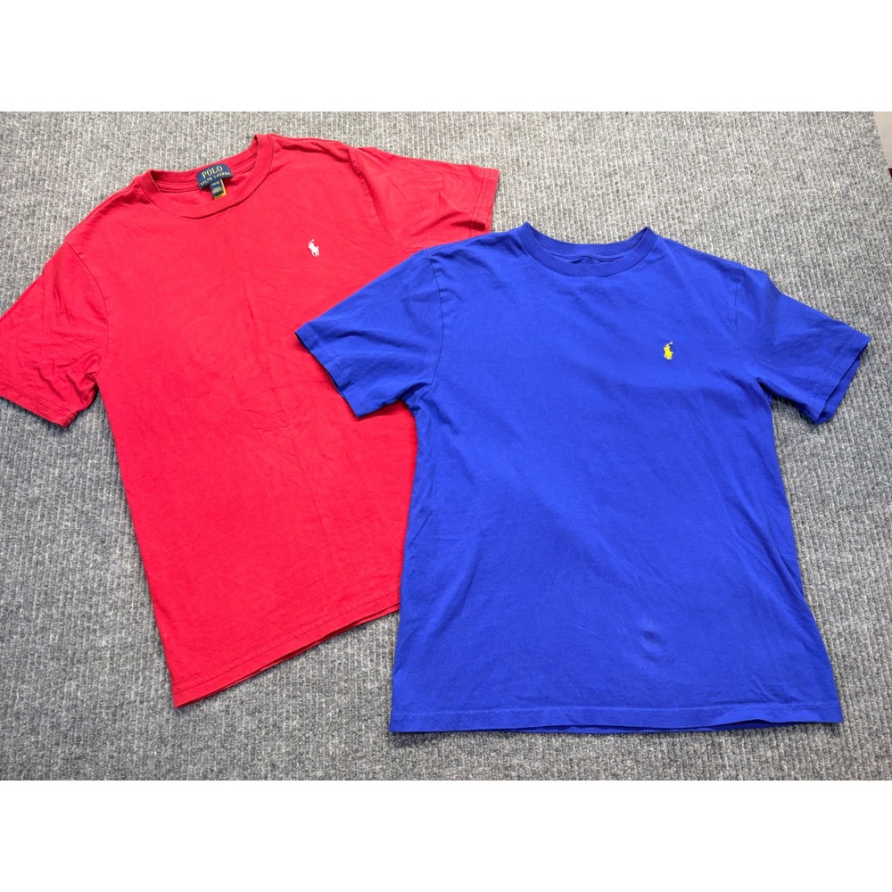 Polo Ralph Lauren Kids T-Shirt Bundle Red Blue Size L 14-16 Short Sleeve Pony